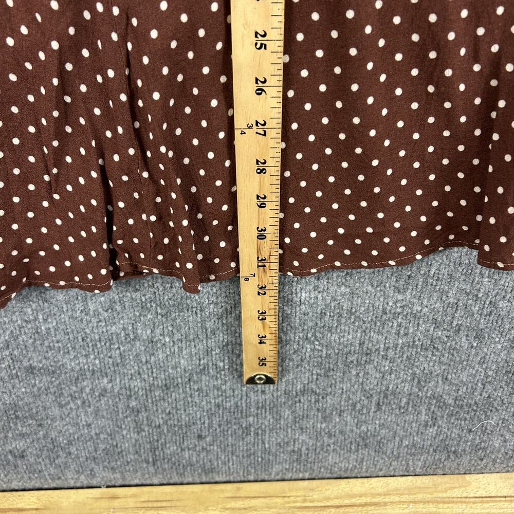 Reformation Skirt 4 Bea A Line Midi Skirt Polka Dot Brown Feminine Cottagecore - Picture 13 of 13